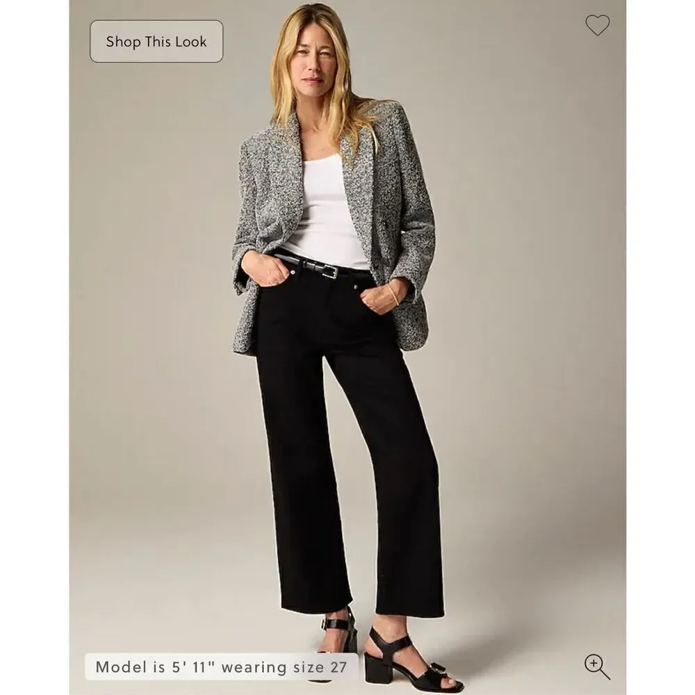 J.Crew Petite slim-wide jean Black Rinse Size 32 Petite NWT CC588